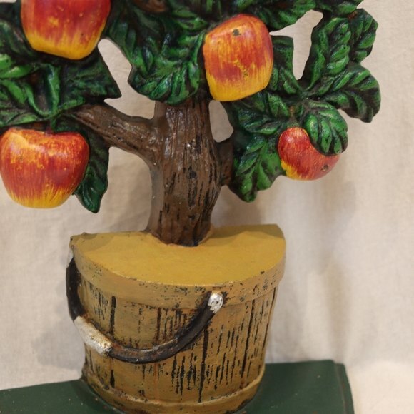 Vintage Cast Iron Apple Tree Doorstop Rustic Farmhouse Decor 12" Tall - Picture 5 of 14